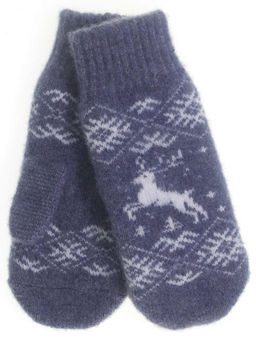 Варежки женские "Олень и ромбы" КРУГ 3465-4