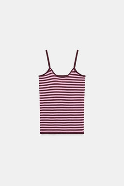 TOP PUNTO TIRANTES RAYAS / Rosa medio - Zara фото 4