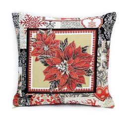 Рождественская звезда - гобеленовая наволочка 32х32 см