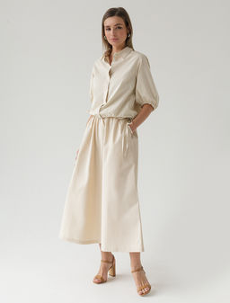 Юбка из легкого хлопкового поплина - Vilatte фото 4