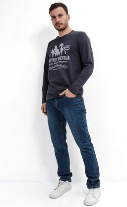 Лонгслив мужской с принтом F111-1001-332 темно-серый - Fine joyce фото 10