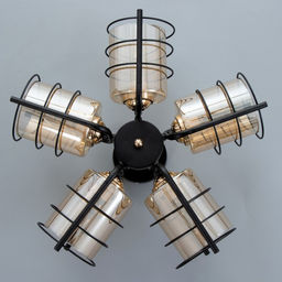 Светильник потолочный BayerLux «Моана», люстра 5хЕ27, 40 Вт, чёрный 43×14×21 см