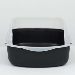 Туалет с бортом, 50×35×18 см, пластик, чёрный