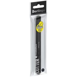 Нож канцелярский Berlingo "DoubleBlack", auto-lock, 9мм (BM4129) металлический корпус,черный