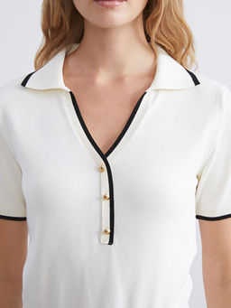 Polo Yaka Kad?n Triko Kazak