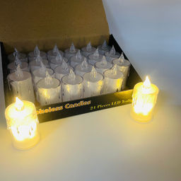 Новогодний декор Ночник - Свеча подтаявшая полупрозрачная 8 см (24 шт в уп)