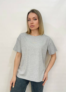 K13447 Футболка OVER SIZE (плотный хлопок) СВ_СЕРЫЙ