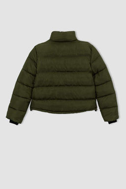 Водоотталкивающая ветрозащитная укороченная куртка-пуховик DeFactoFit стандартного кроя  фото 9