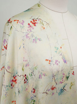 Вискозный атлас (Digital) Рябиновая веточка, ш.1.5м, вискоза-100%, 115гр/м.кв - Купава фото 3