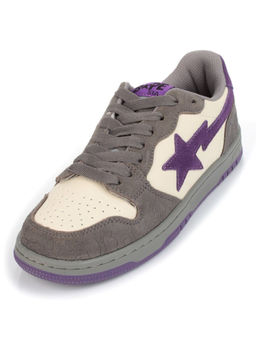 05-717-13 DARKGRAY/PURPLE Кроссовки женские (натуральная замша, натуральная кожа)