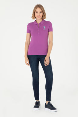 Женская фиолетовая базовая футболка Неожиданная скидка в корзине - U.s. polo assn фото 4