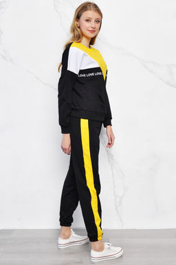 Арт. 2307 Костюм с брюками женский 46-52 (4 шт) Цвет:верх-черный, белый, желтый, низ-черный, желтый - Калинка фото 2