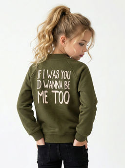 Толстовка для девочки на молнии 22-5528 хаки