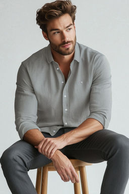 TRENDYOL MAN Gri Regular Nak?sl? Kolay Utulenebilir Smart Oxford Gomlek TMNAW24GO00089 - Trendyolmilla фото 18