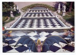 Открытка Петродворец Нижний парк. Каскад Шахматная гора