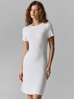 Сорочка ночная женская белая с цветочным принтом - Mark formelle фото 2