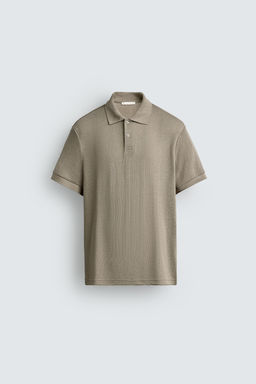 POLO REGULAR FIT JACQUARD RAYAS / Tostado