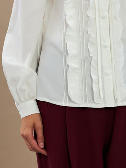 Блузка с рюшами OD-976-1 белый