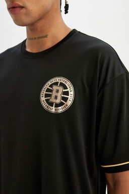 DeFactoFit Футболка свободного кроя NBA Brooklyn Nets с круглым вырезом из плотной ткани с короткими рукавами  фото 6