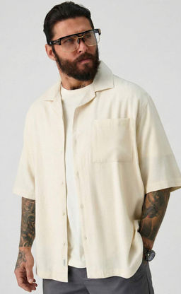 Рубашка к/р лен F611-0423 beige - Fine joyce фото 11