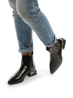 01-PCG265-1 BLACK Ботинки демисезонные женские (натуральная кожа, байка) - Фабричный китай фото 5