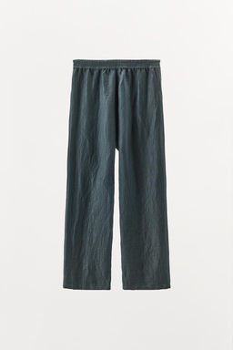LINEN BLEND TROUSERS WITH CONTRAST STITCHING - Zara фото 7