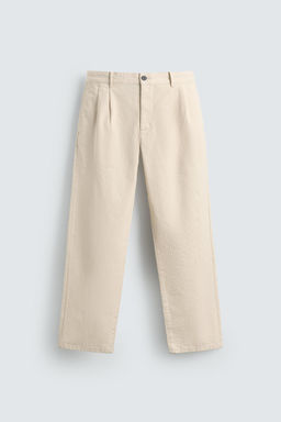 PLEATED HERRINGBONE TROUSERS - Zara фото 7