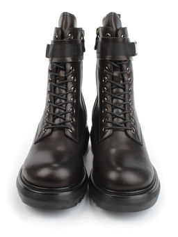 04-M2-592 BLACK Ботинки зимние женские (натуральная кожа, натуральный мех)