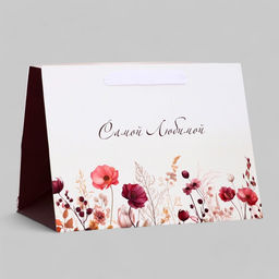 Цена за 2 шт. Пакет подарочный ламинированный с широким дном Самой любимой, 25?19?18 см