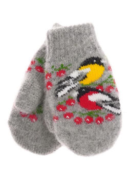 Варежки детские круговые "Снегирь и синица" 0120-2
