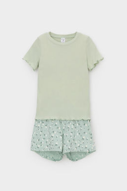 К 1596/морская пена,цветочный танец пижама дет