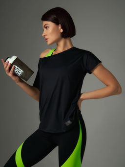 Футболка свободного силуэта на одно плечо - NEVERLATE фото 3