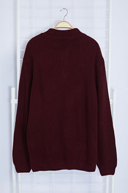 TRENDYOL MAN Bordo Regular Yar?m Bal?kc? Yaka Duz Triko Buyuk Beden Kazak TMNAW24AN00008 - Trendyolmilla фото 11