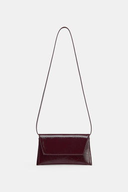 BOLSO DE HOMBRO EFECTO ACHAROLADO / Rojo Burdeos - Zara фото 2