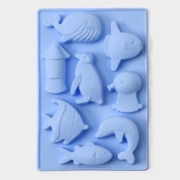 Форма для конфет и шоколада Доляна «Морская», силикон, 14×9.5 см, 8 ячеек, голубая