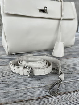 Женская кожаная сумка-портфель 8399-2 Кремовый - Sergio valentini фото 8