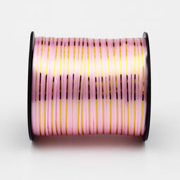 Лента упаковочная с золотой полосой, розовая, 5 мм х 225 м - Simaland фото 4