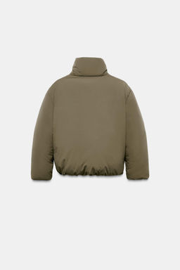 ZW COLLECTION QUILTED CROPPED COAT WITH TIES - Zara фото 7