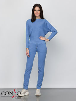 Conso/KWS180746 - lilac blue Костюм женский: джемпер+брюки