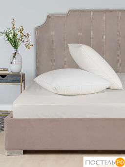 Простыня на резинке Dome ЛОРЕНО хлопок-сатин с-сер.