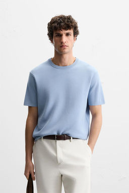 RELAXED FIT KNIT T-SHIRT - Zara фото 19