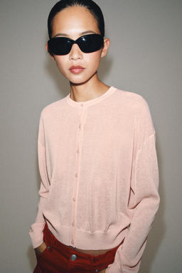 CHAQUETA PUNTO FINO / Rosa pastel