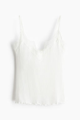 Top en punto pointelle con ribete de encaje - H&m фото 2