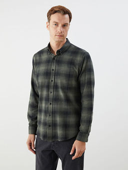 Regular Fit Uzun Kollu Ekose Poplin Erkek G?mlek