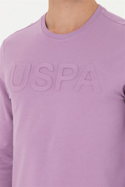 Свитшот мужской U. S. Polo Assn базовый сиреневый с круглым вырезом из хлопка - U.s. polo assn фото 7