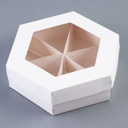 Цена за 5 шт. Коробка - менажница белая, с окном, 6 ячеек, 18.5×18.5×5.5 см