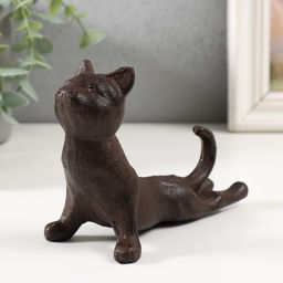 Фигурка-подставка «Кот - Приветствие солнца», чугун, 16×6.5×10 см