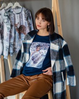 авторская Футболка с шёлковой вставкой 95% хлопок, 5% лайкра - Sahar art lab фото 4