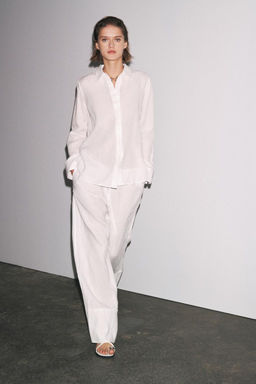 ZW COLLECTION 100% LINEN PALAZZO TROUSERS - Zara фото 22