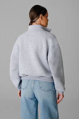 Арт. 1904 Свитшот женский с начесом полузамок 42-50 (5 шт) Цвет:серый меланж - Калинка фото 9